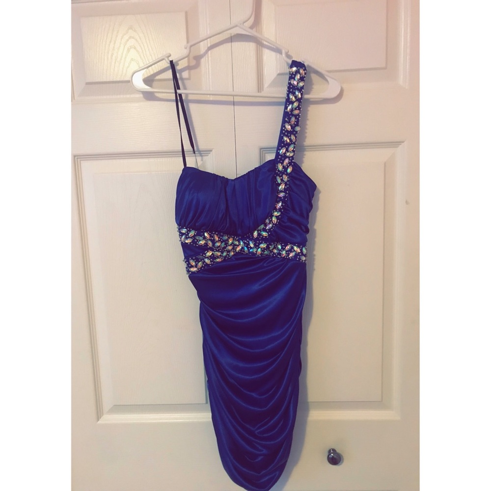 Blue sequin dress